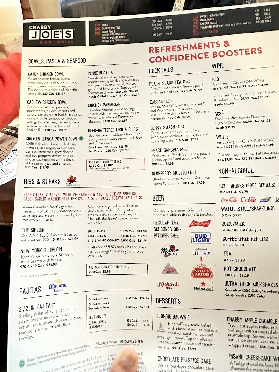 Menu Crabby Joe's Bar • Grill-1