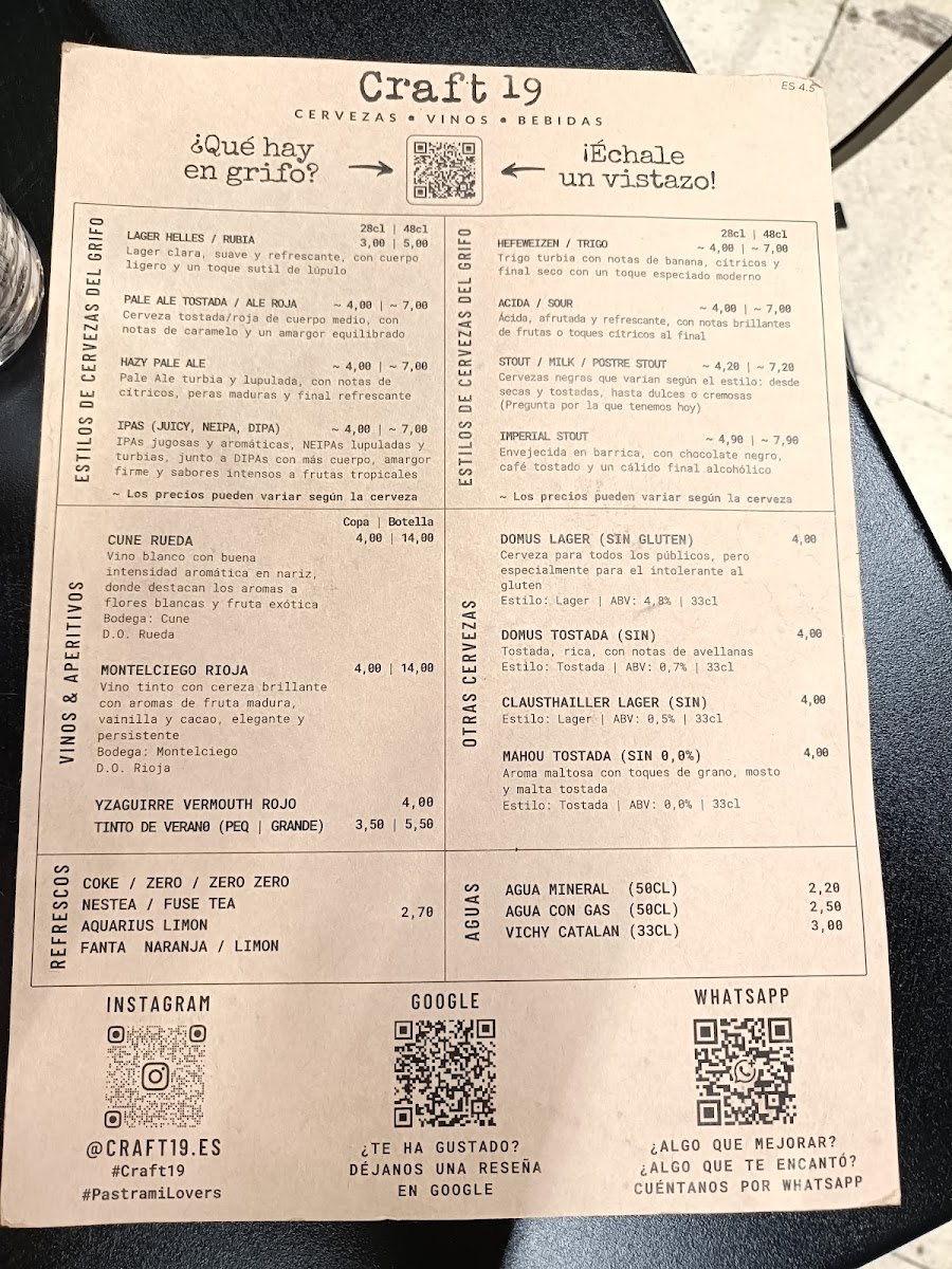 Menu Craft 19 - Mercado Vallehermoso-2
