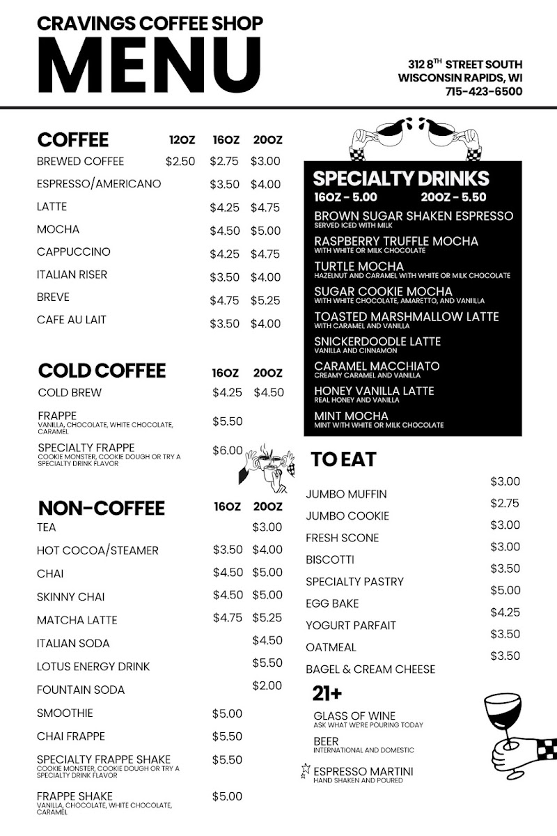 Menu Cravings Coffee Shop-1