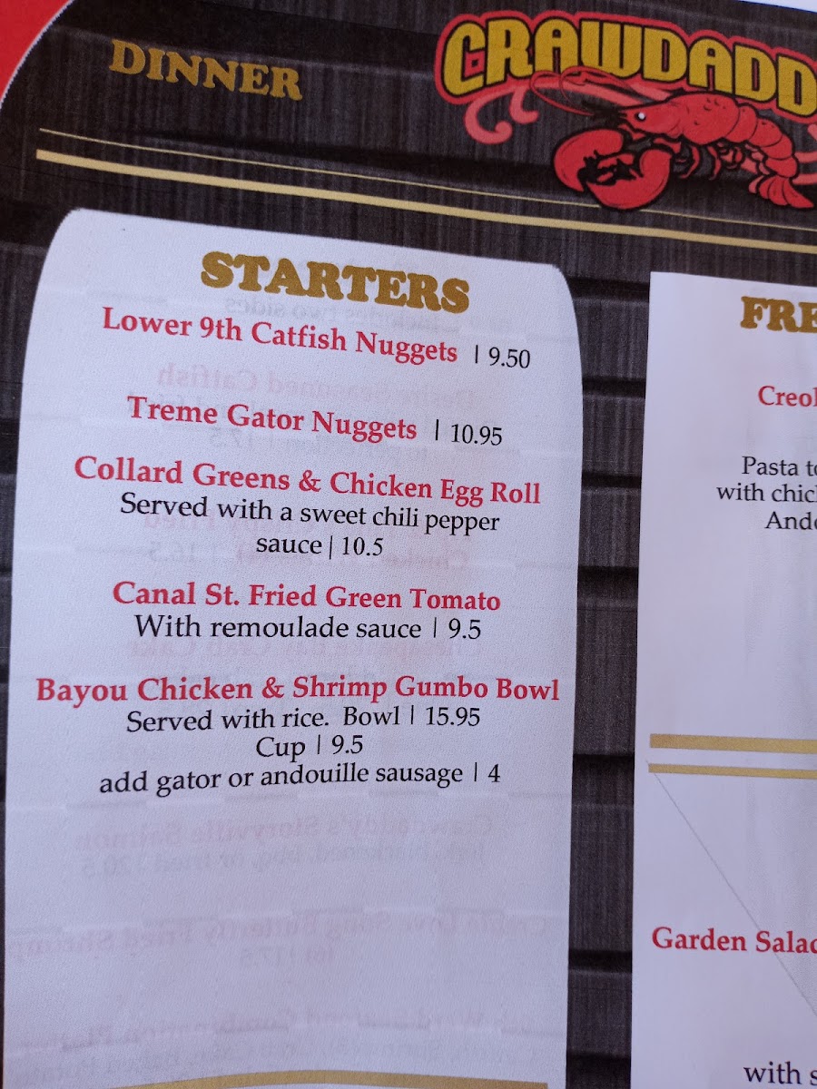 Menu Crawdaddys Restaurant & Bar-6