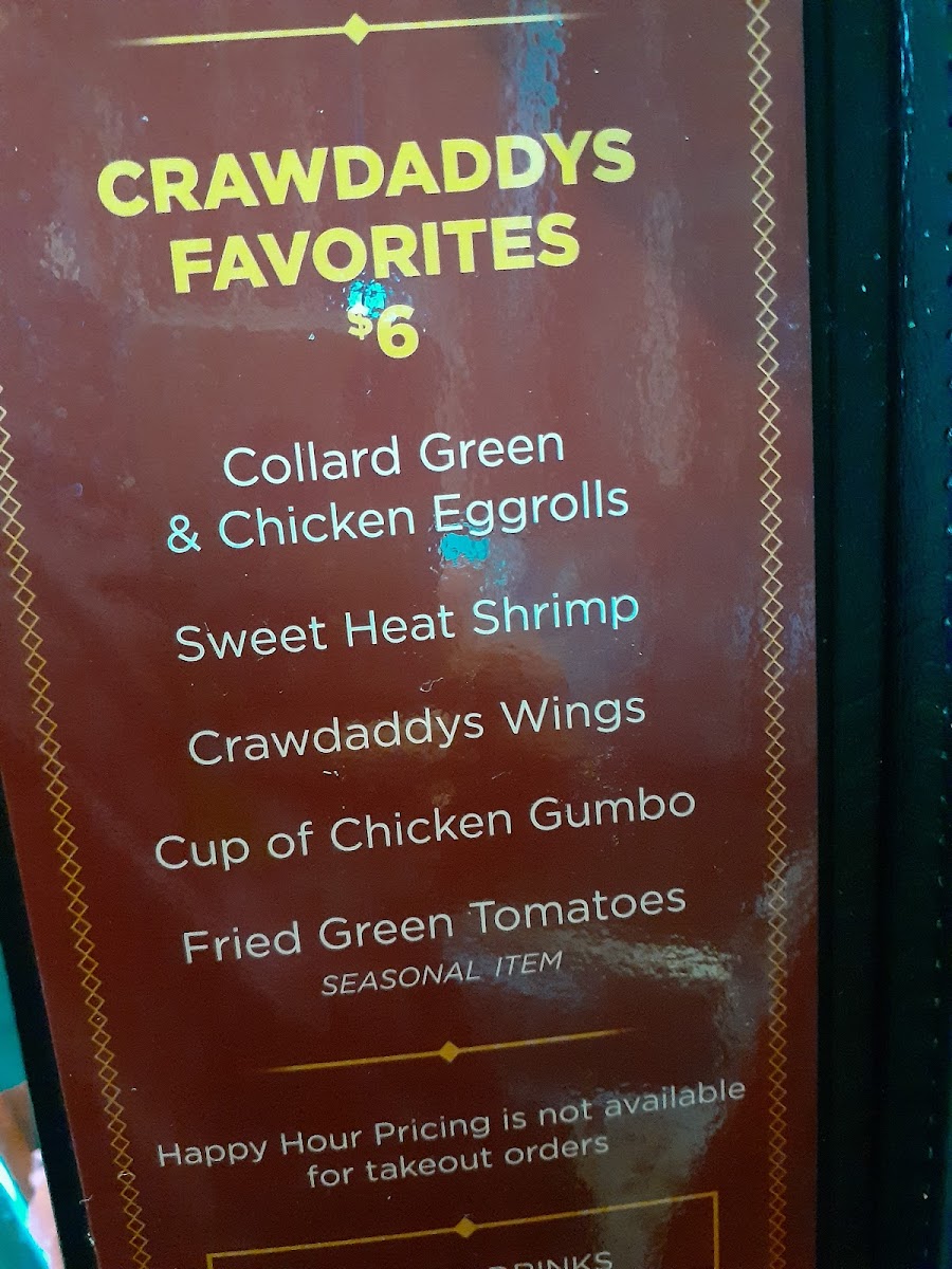 Menu Crawdaddys Restaurant & Bar-7