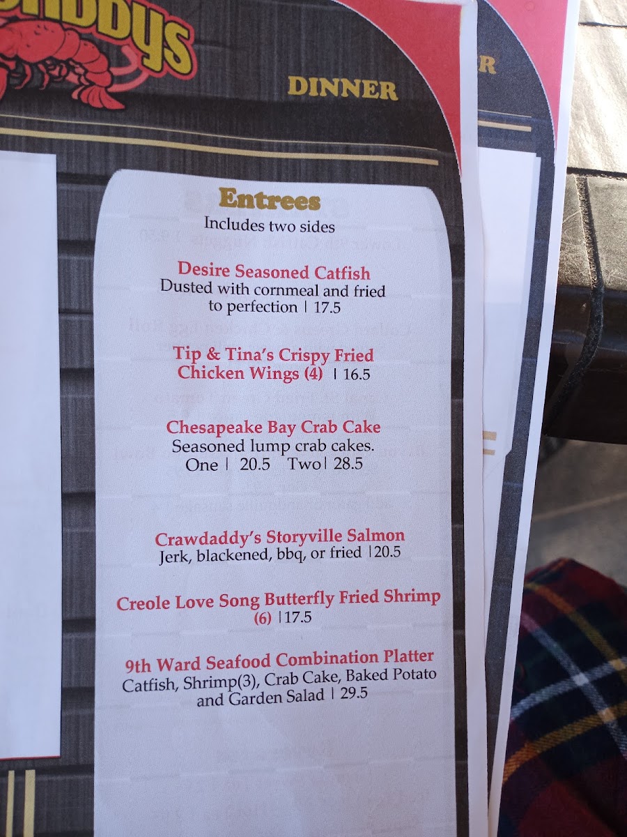 Menu Crawdaddys Restaurant & Bar-8