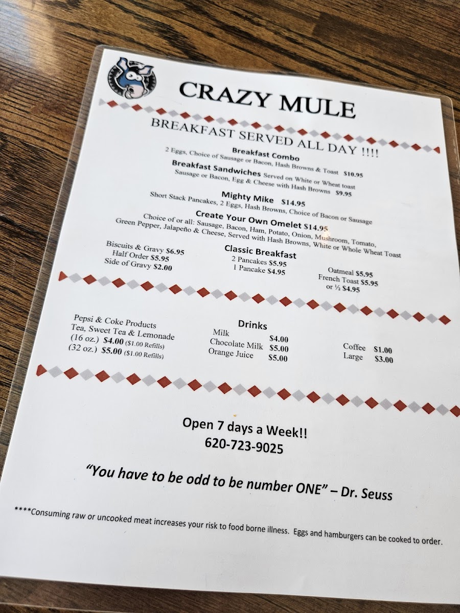 Menu Crazy Mule Restaurant And Catering-1