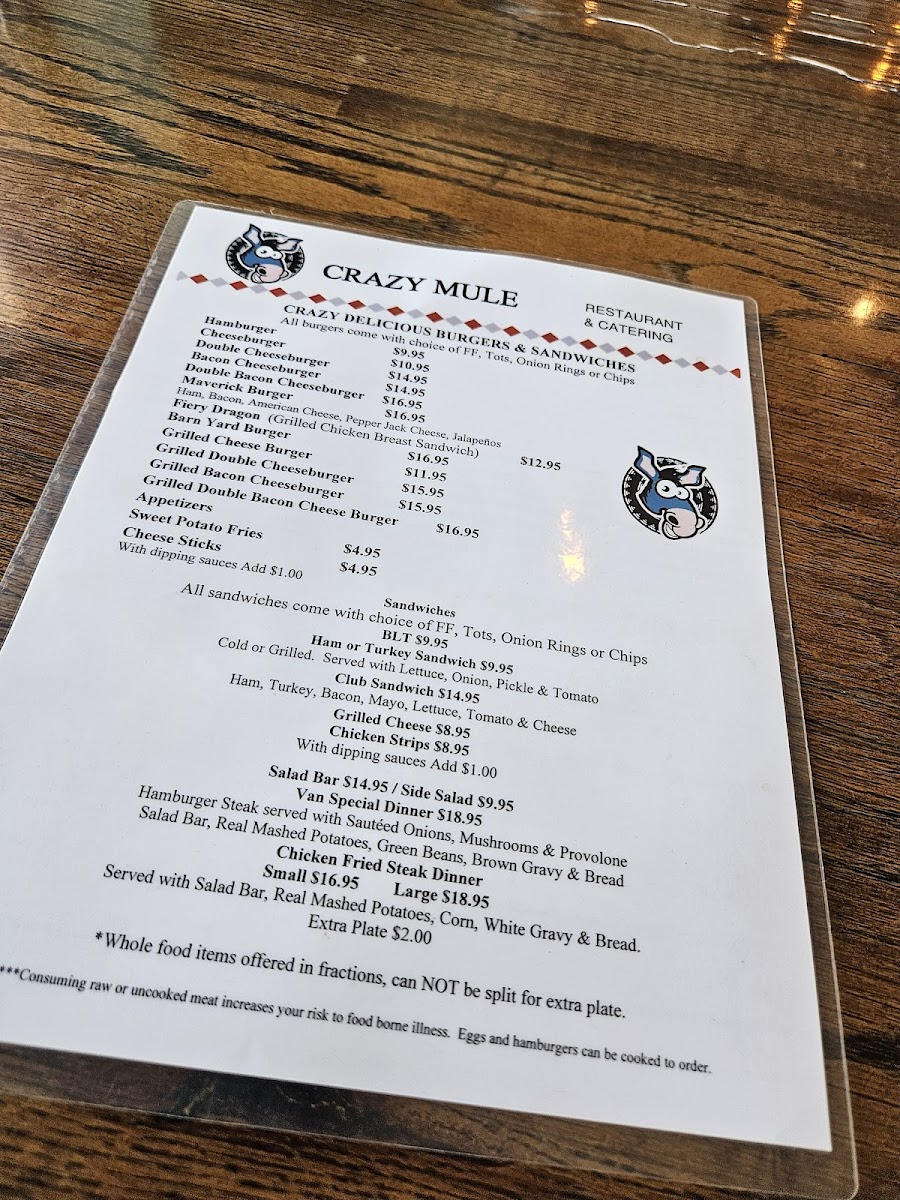 Menu Crazy Mule Restaurant And Catering-2