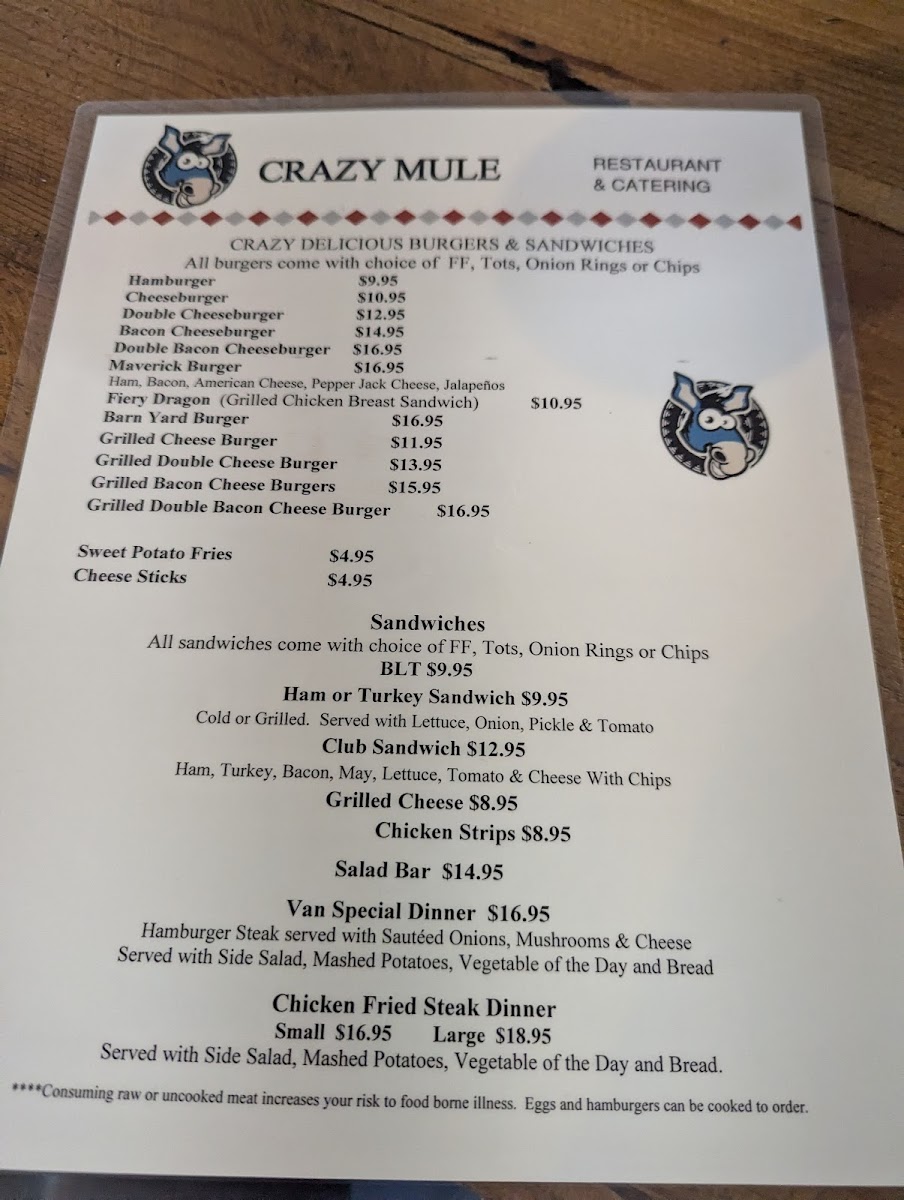 Menu Crazy Mule Restaurant And Catering-4
