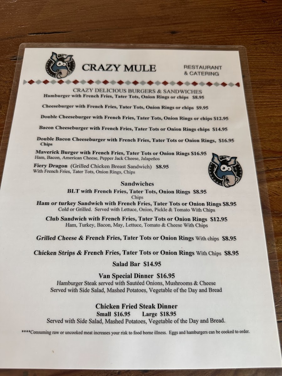 Menu Crazy Mule Restaurant And Catering-9