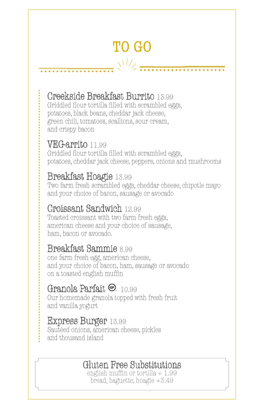 Menu Creekside Café & Grill-4