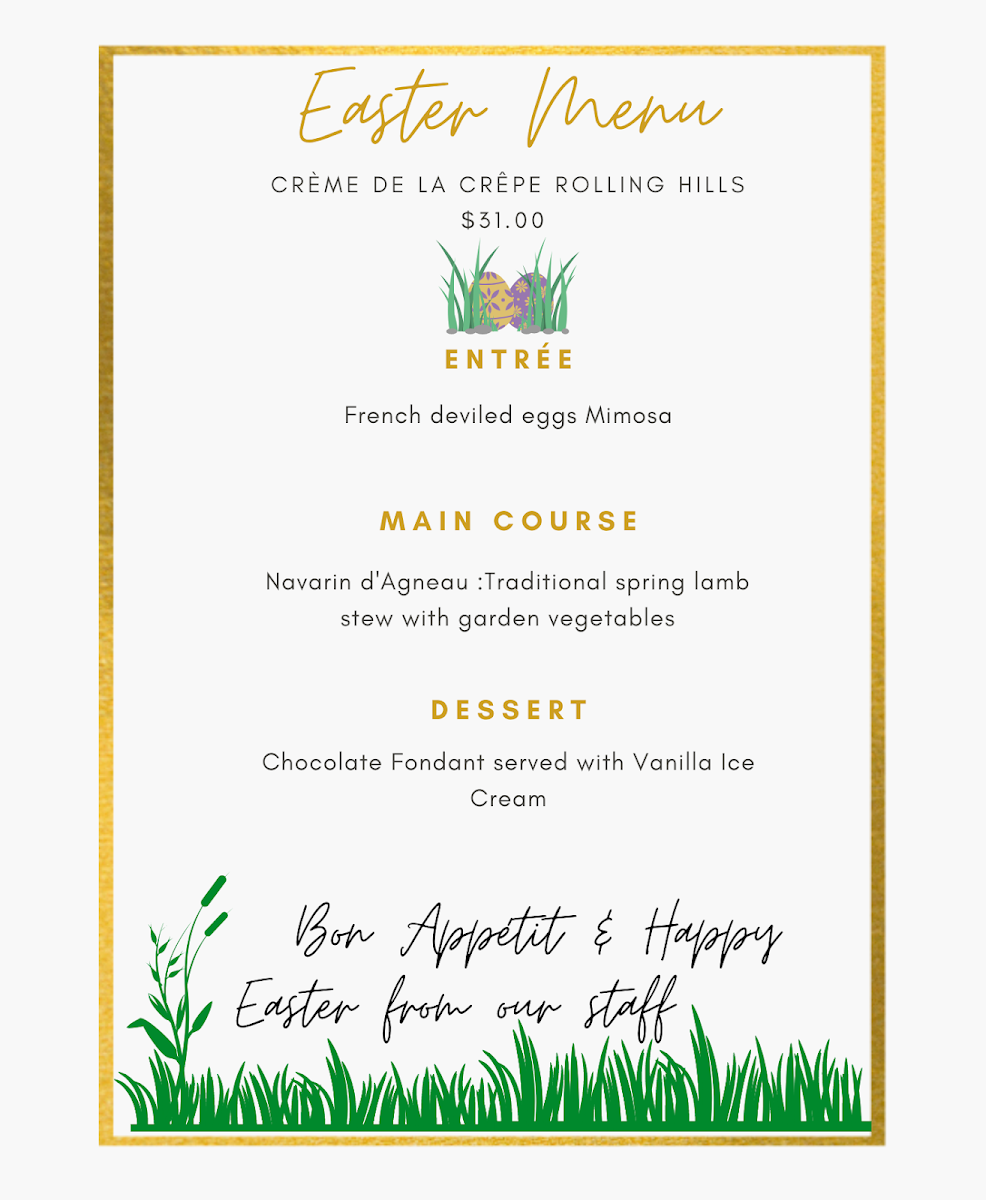 Menu Creme De La Crepe Rolling Hills-10
