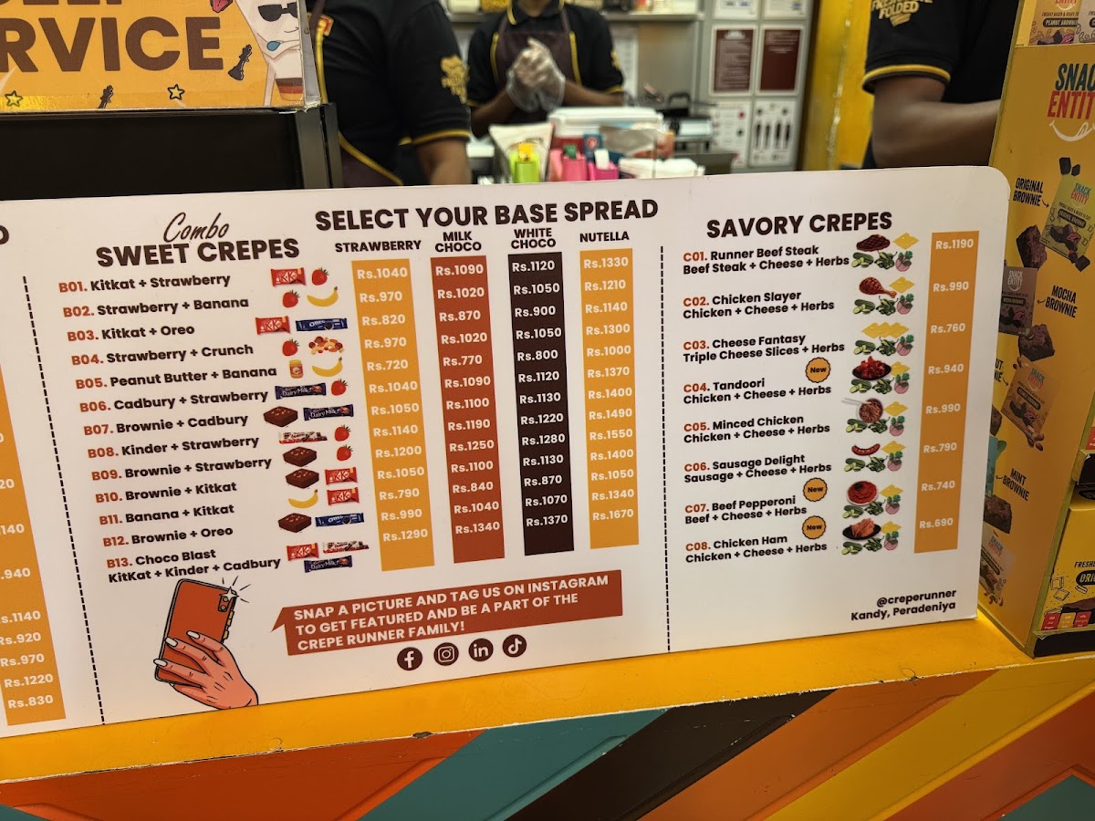 Menu Crepe Runner - Peradeniya Kandy-8