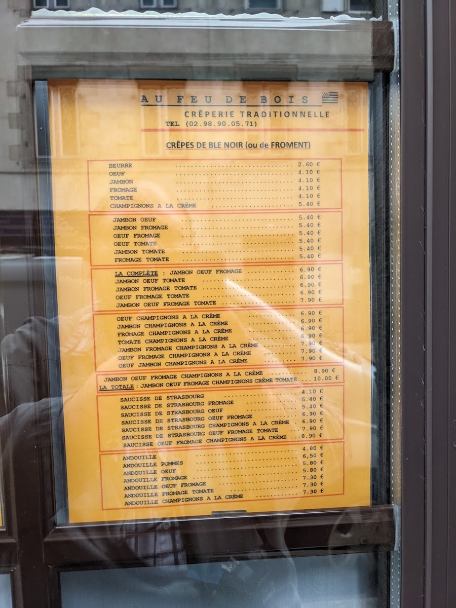 Menu Crêperie Au Feu De Bois / Riou Marie-5