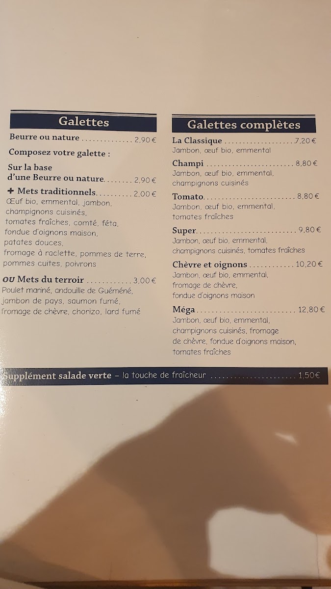 Menu Crêperie La Bretonne-1