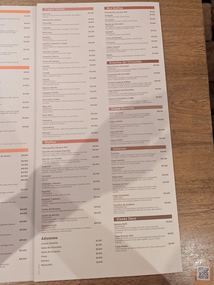 Menu Crepes & Waffles Centro Comercial Unicentro-1