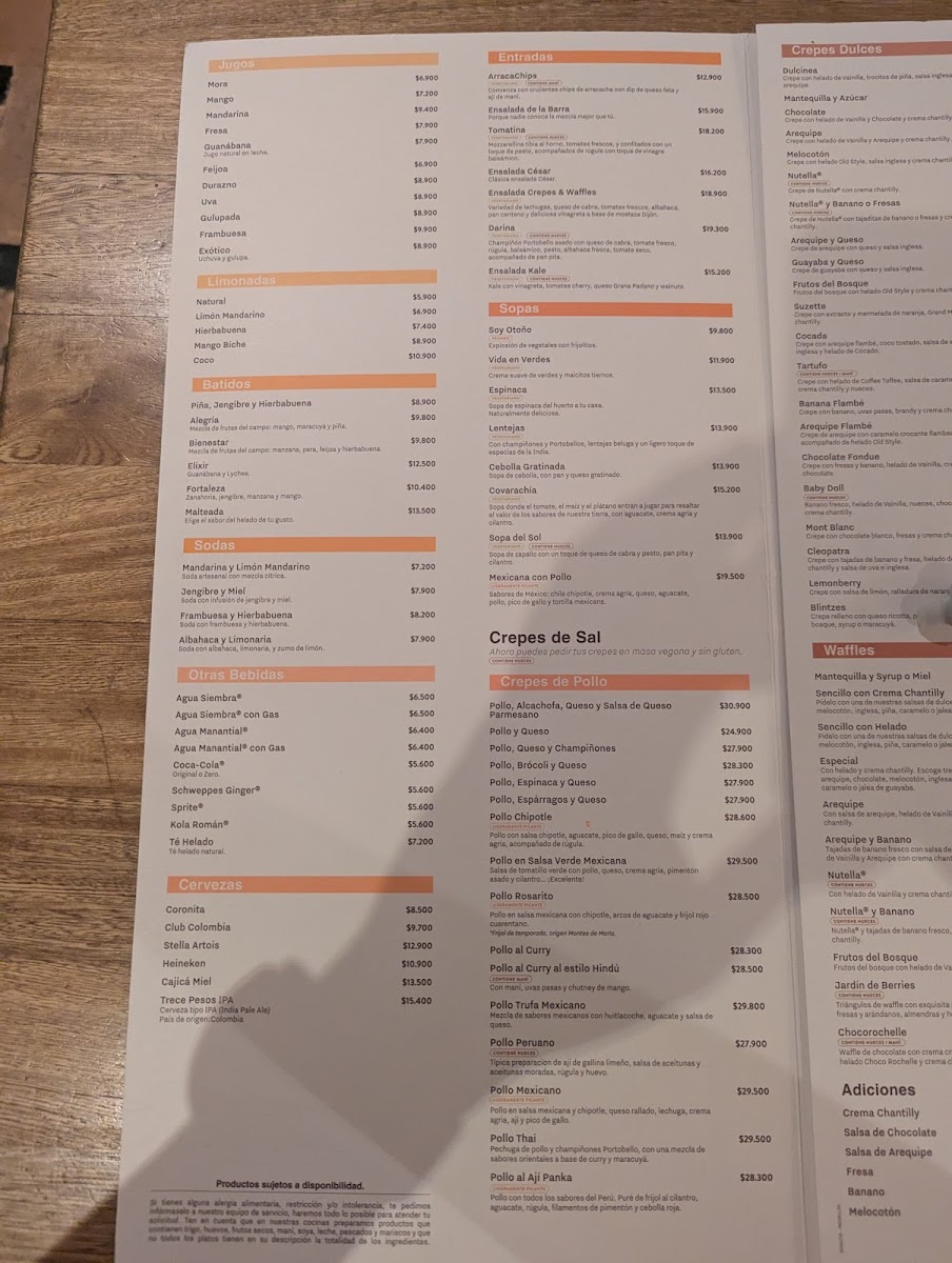 Menu Crepes & Waffles Centro Comercial Unicentro-5
