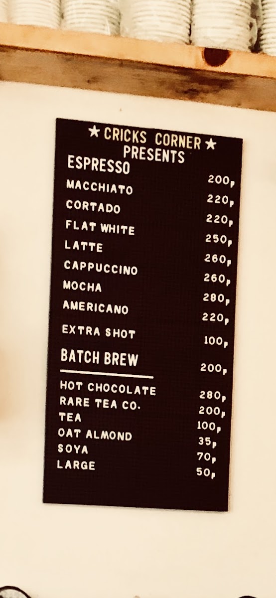 Menu Cricks Corner-1