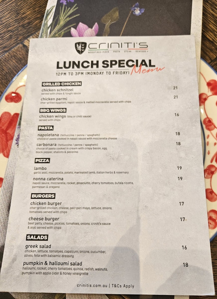 Menu Criniti's Carousel-10