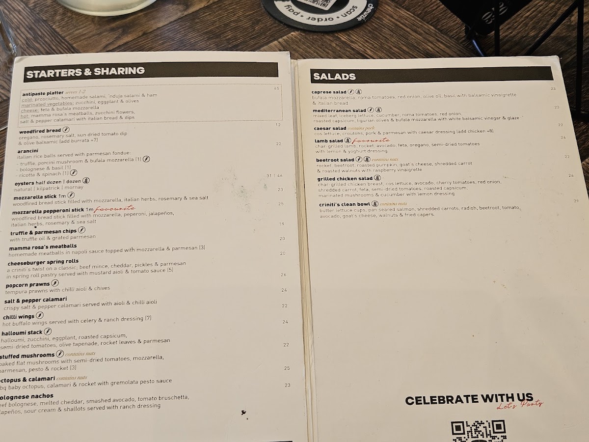 Menu Criniti's Carousel-2