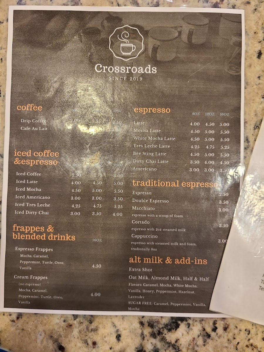 Menu Crossroads 4 Coffee And Tea-4