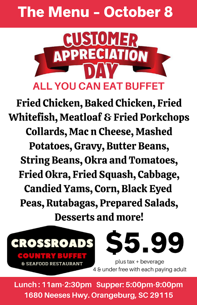 Menu Crossroads Country Buffet & Seafood Restaurant-1
