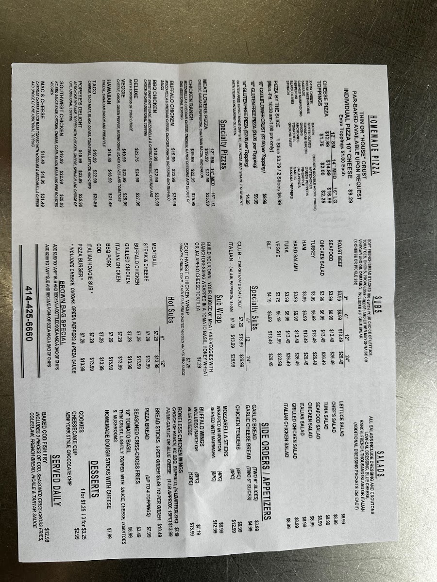 Menu Crossroads Ii Pizza & Subs-2