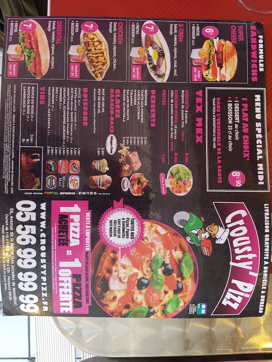 Menu Crousty Pizz - Pizza Mérignac-6