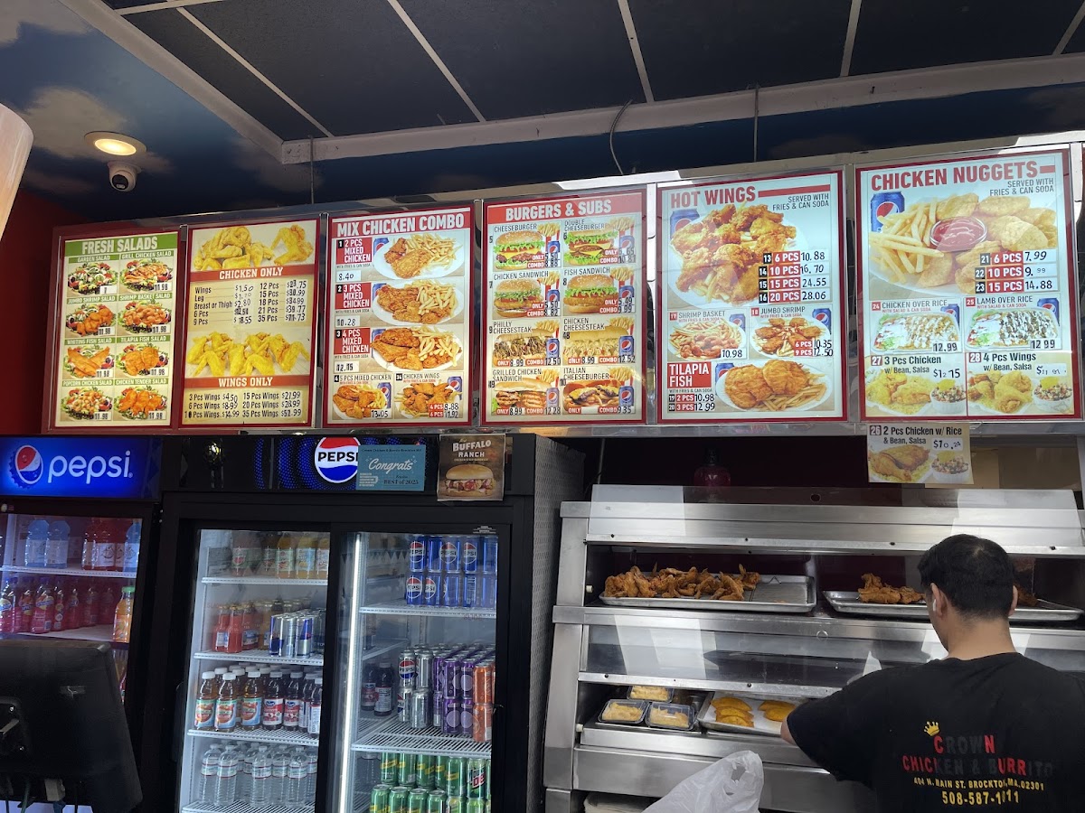 Menu Crown Chicken & Burrito Brockton Ma-2