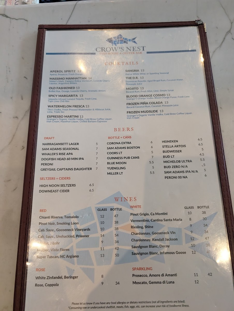 Menu Crow's Nest Restaurant-5