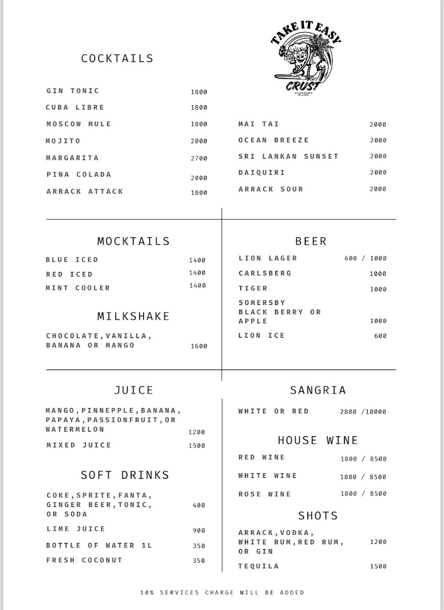 Menu Crust Ahangama-2
