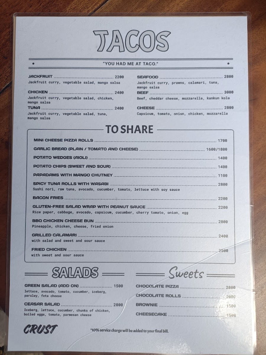 Menu Crust Ahangama-5