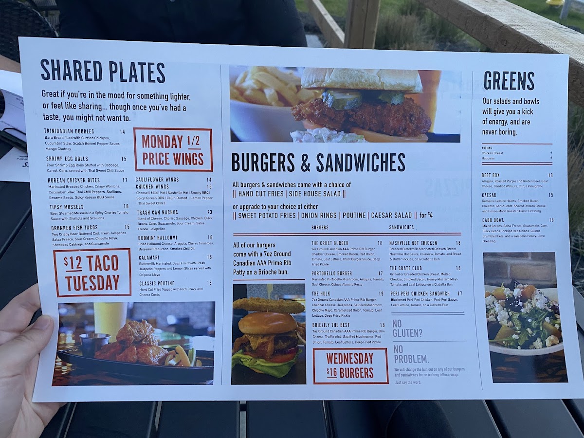 Menu Crust & Crate Fast Fired Pizza Pub-1