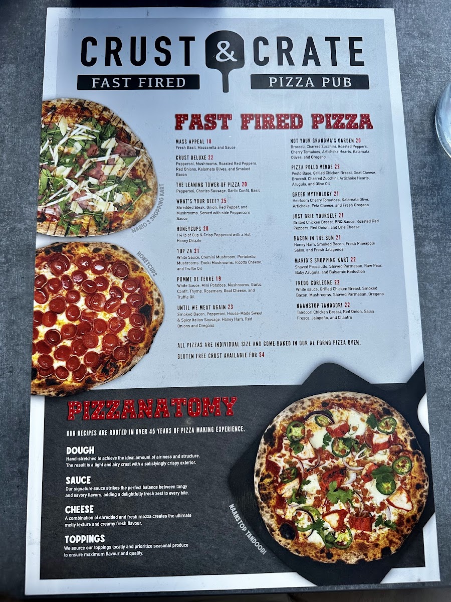 Menu Crust & Crate Fast Fired Pizza Pub-4