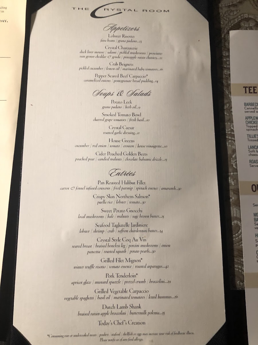 Menu Crystal Room At The Omni Bedford Springs-3