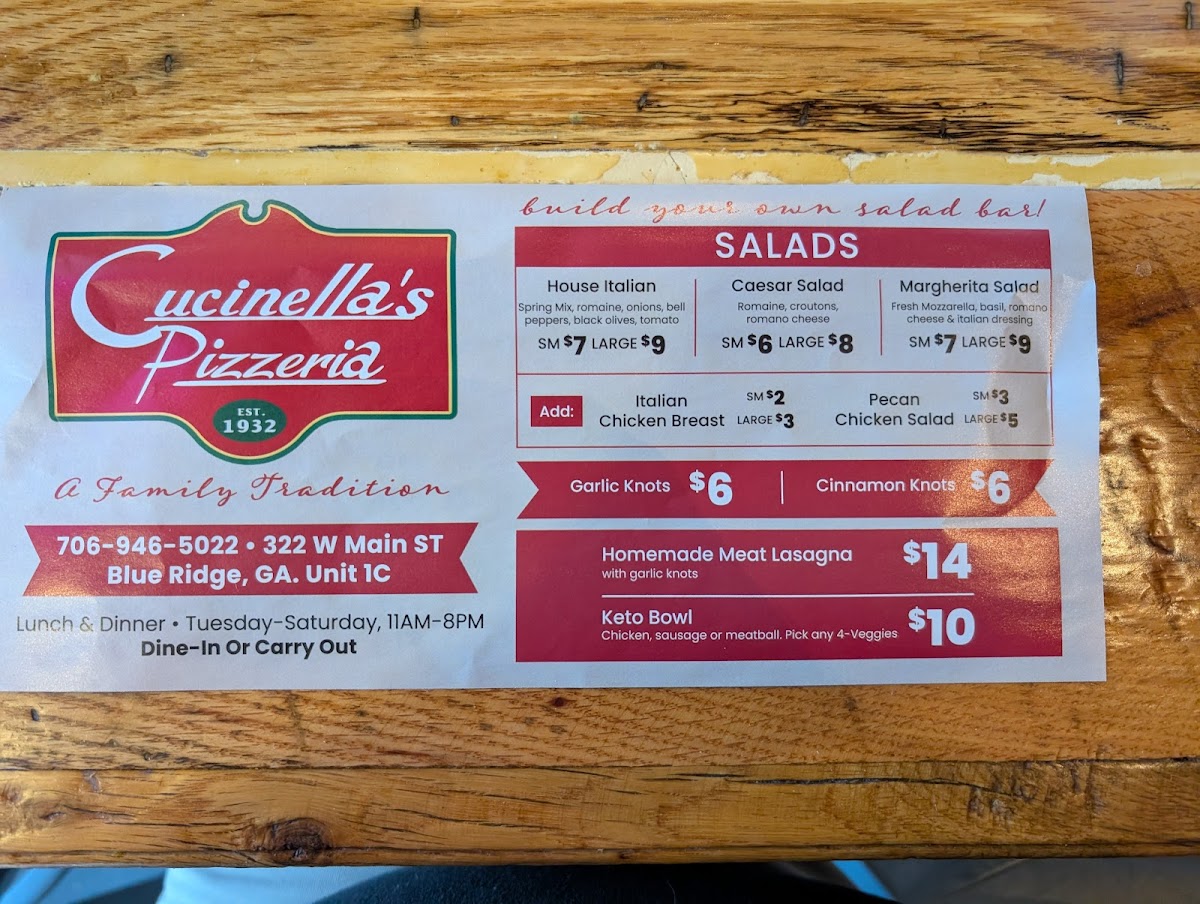 Menu Cucinella's Pizzeria-4