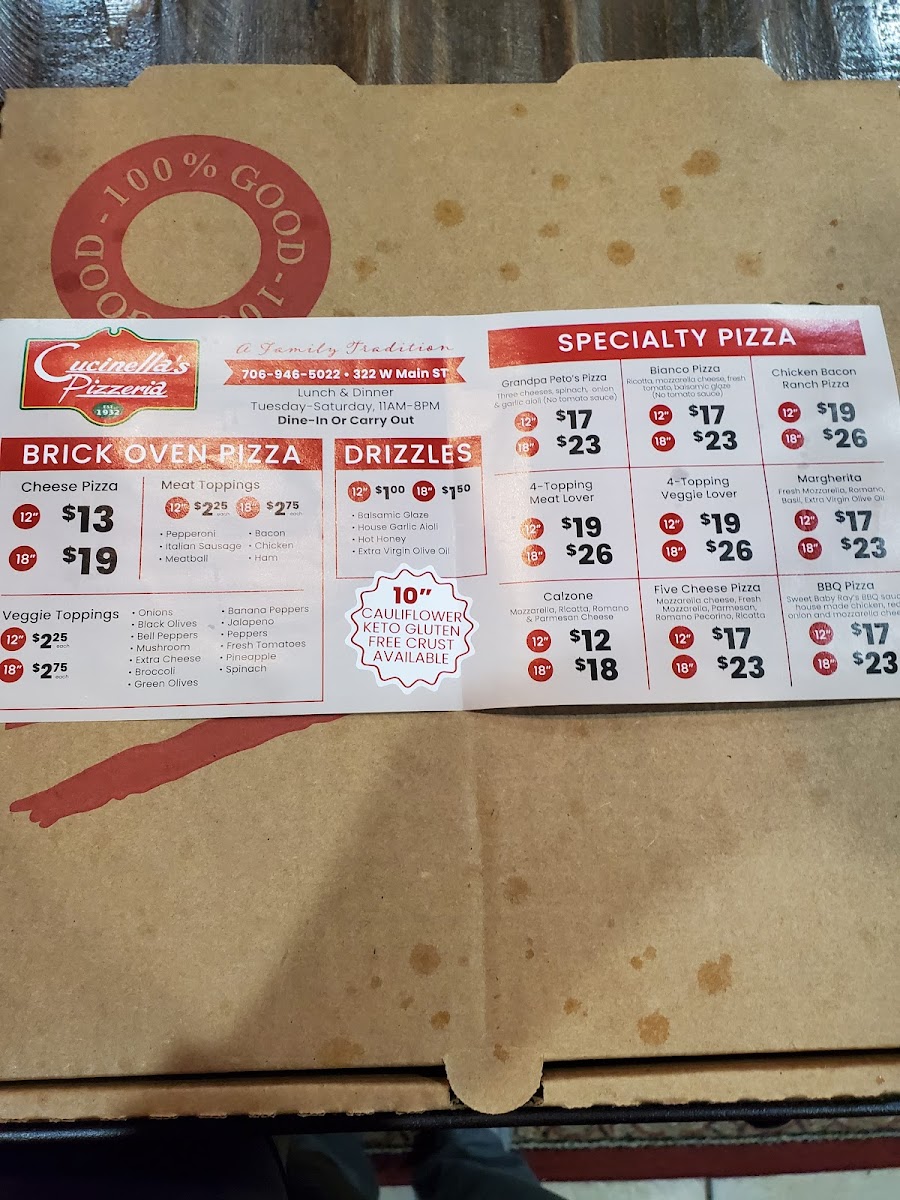 Menu Cucinella's Pizzeria-5