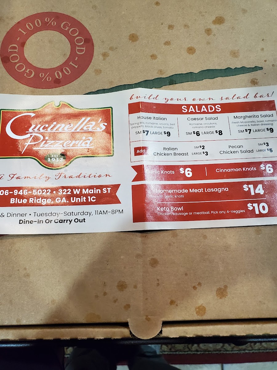 Menu Cucinella's Pizzeria-6