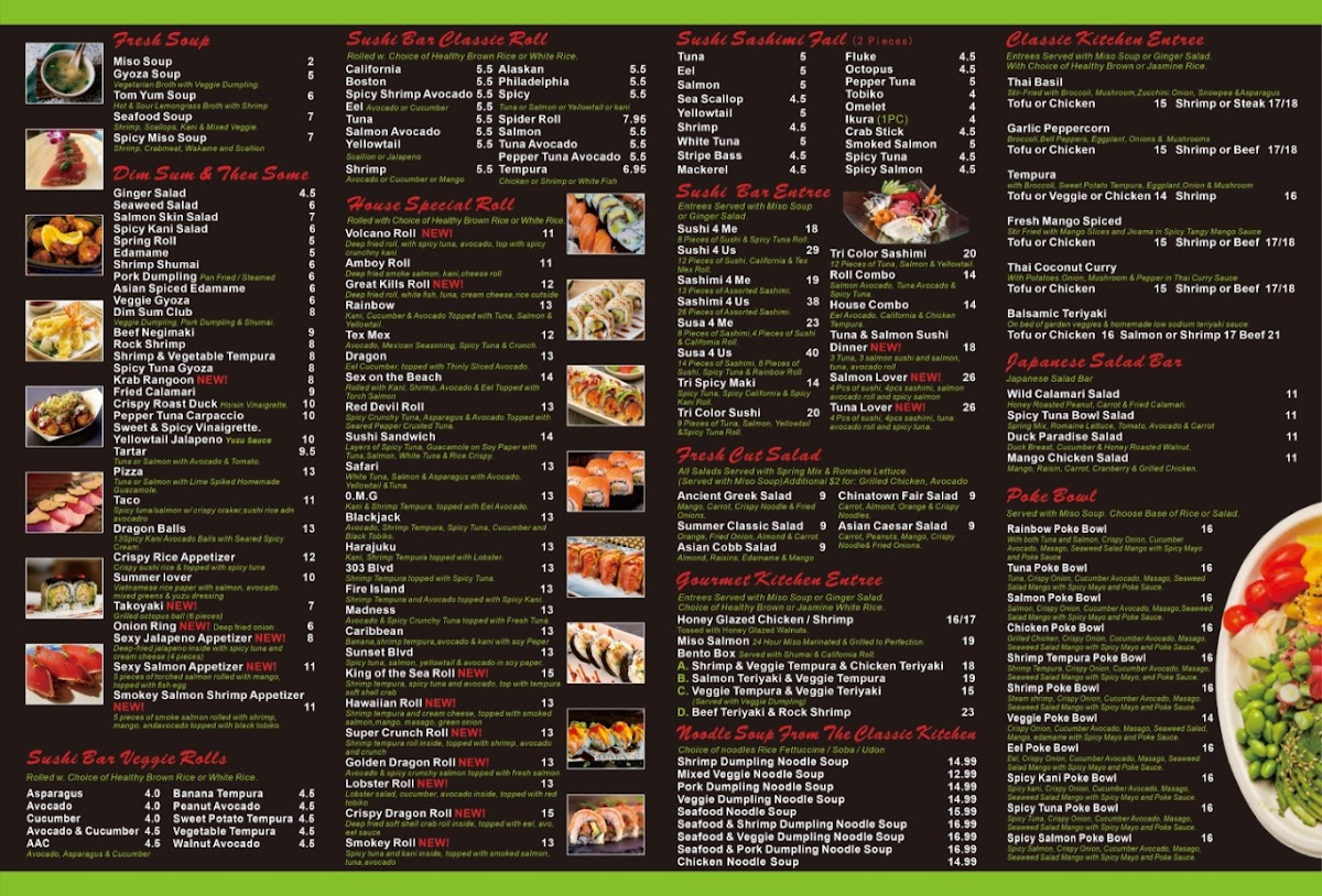 Menu Cucumber Sushi & Salad Bar On Hylan-1