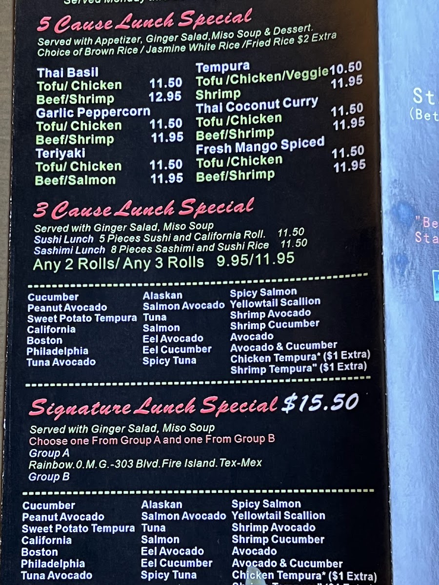 Menu Cucumber Sushi & Salad Bar On Hylan-3