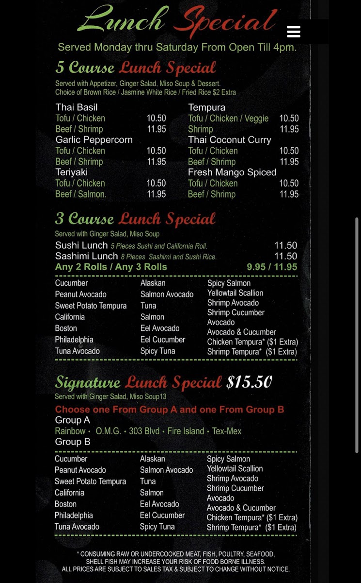 Menu Cucumber Sushi & Salad Bar On Hylan-9