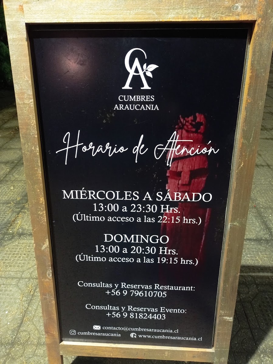 Menu Cumbres Araucania ( Restaurant & Centro De Eventos )-4