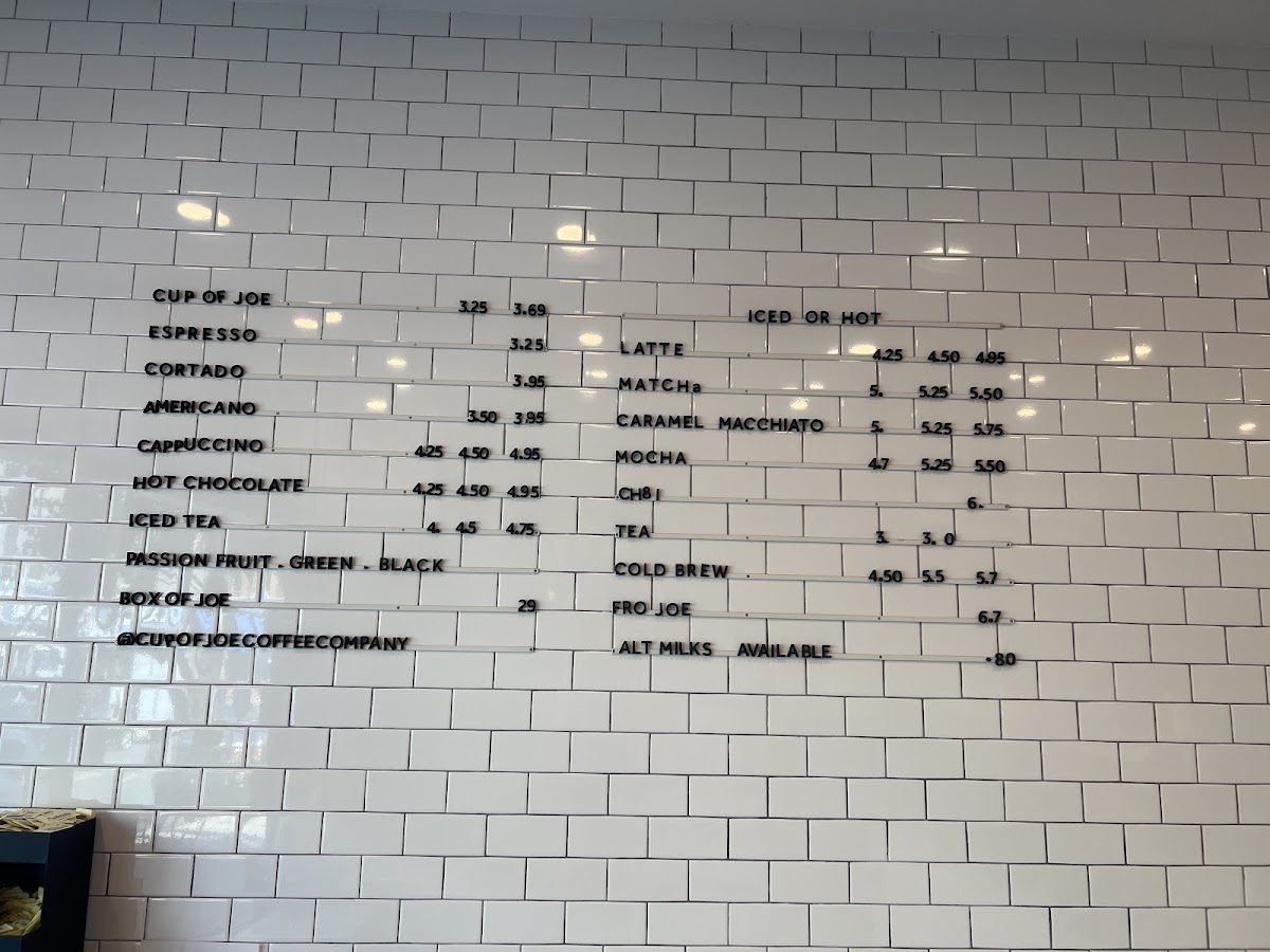 Menu Cup Of Joe Coffee Company-2