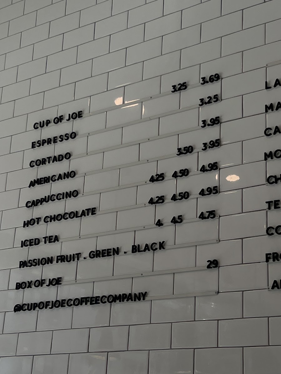 Menu Cup Of Joe Coffee Company-4