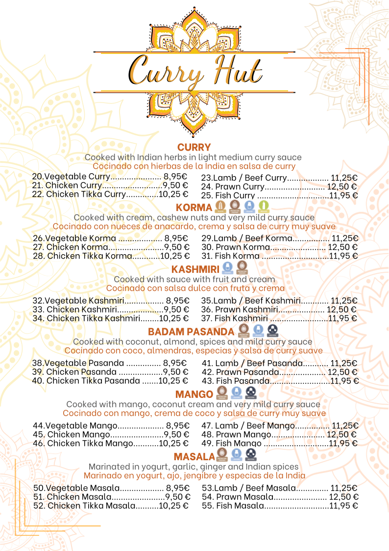 Menu Curry Hut - Authentic Indian Restaurant & Takeaway --3