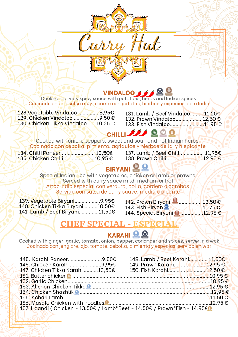 Menu Curry Hut - Authentic Indian Restaurant & Takeaway --4