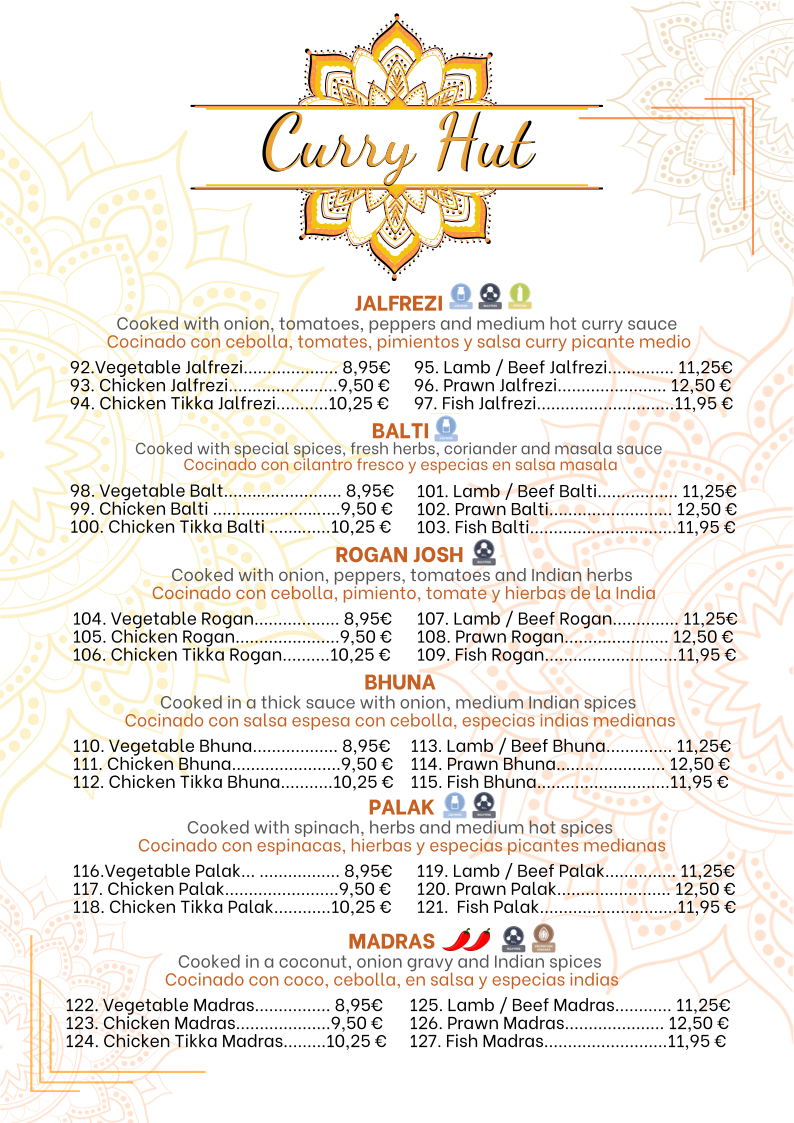 Menu Curry Hut - Authentic Indian Restaurant & Takeaway --6