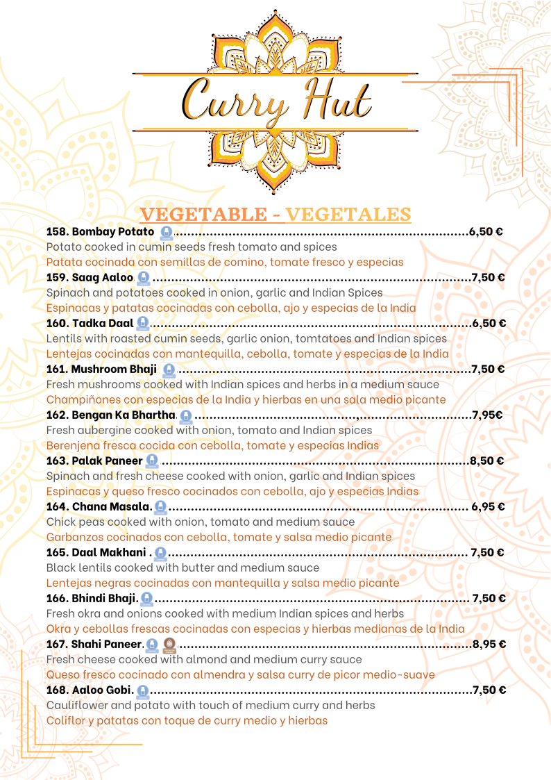 Menu Curry Hut - Authentic Indian Restaurant & Takeaway --8