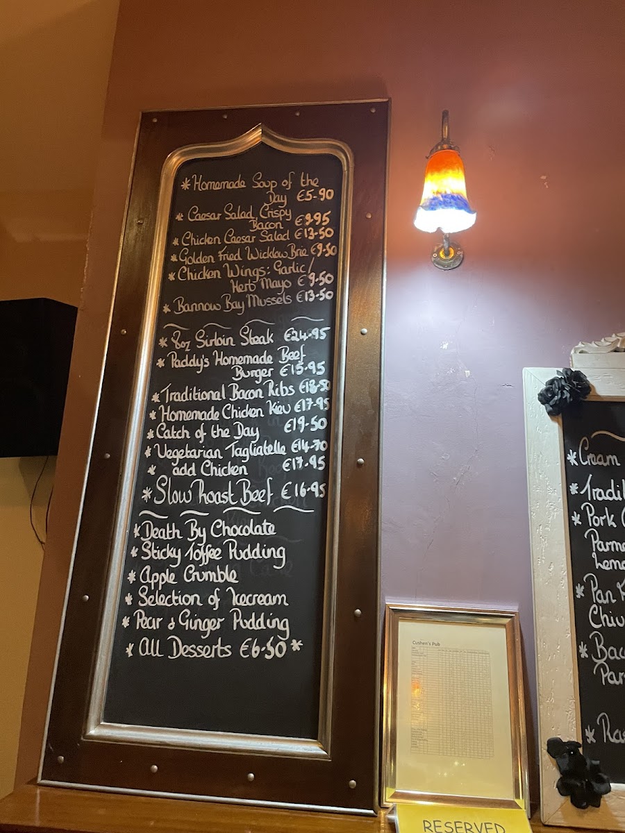 Menu Cushens Pub And Restaurant-7