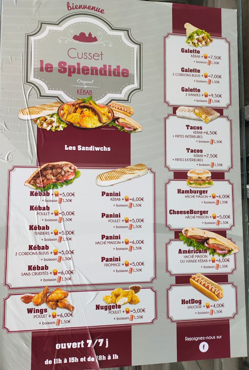 Menu Cusset Le Splendide-1
