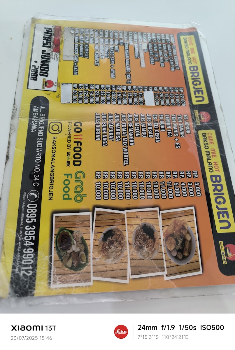 Menu Cwie Mie Hot Dan Bakso Malang Brigjen (Bakso Ibu Ninie)-1