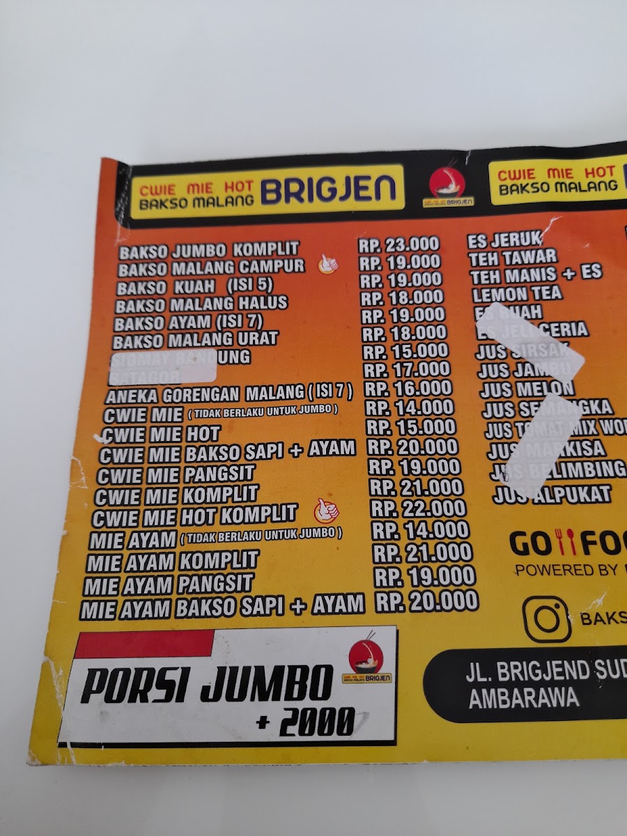 Menu Cwie Mie Hot Dan Bakso Malang Brigjen (Bakso Ibu Ninie)-6