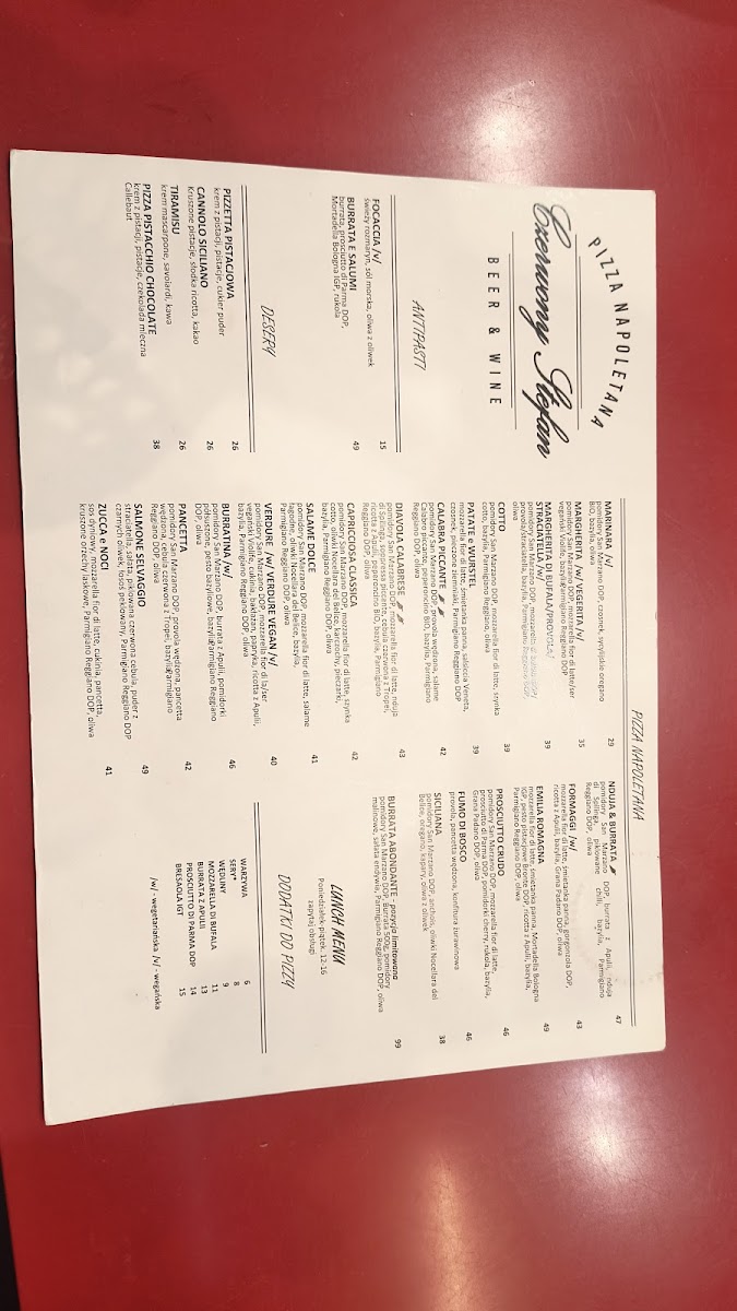Menu Czerwony Stefan-10