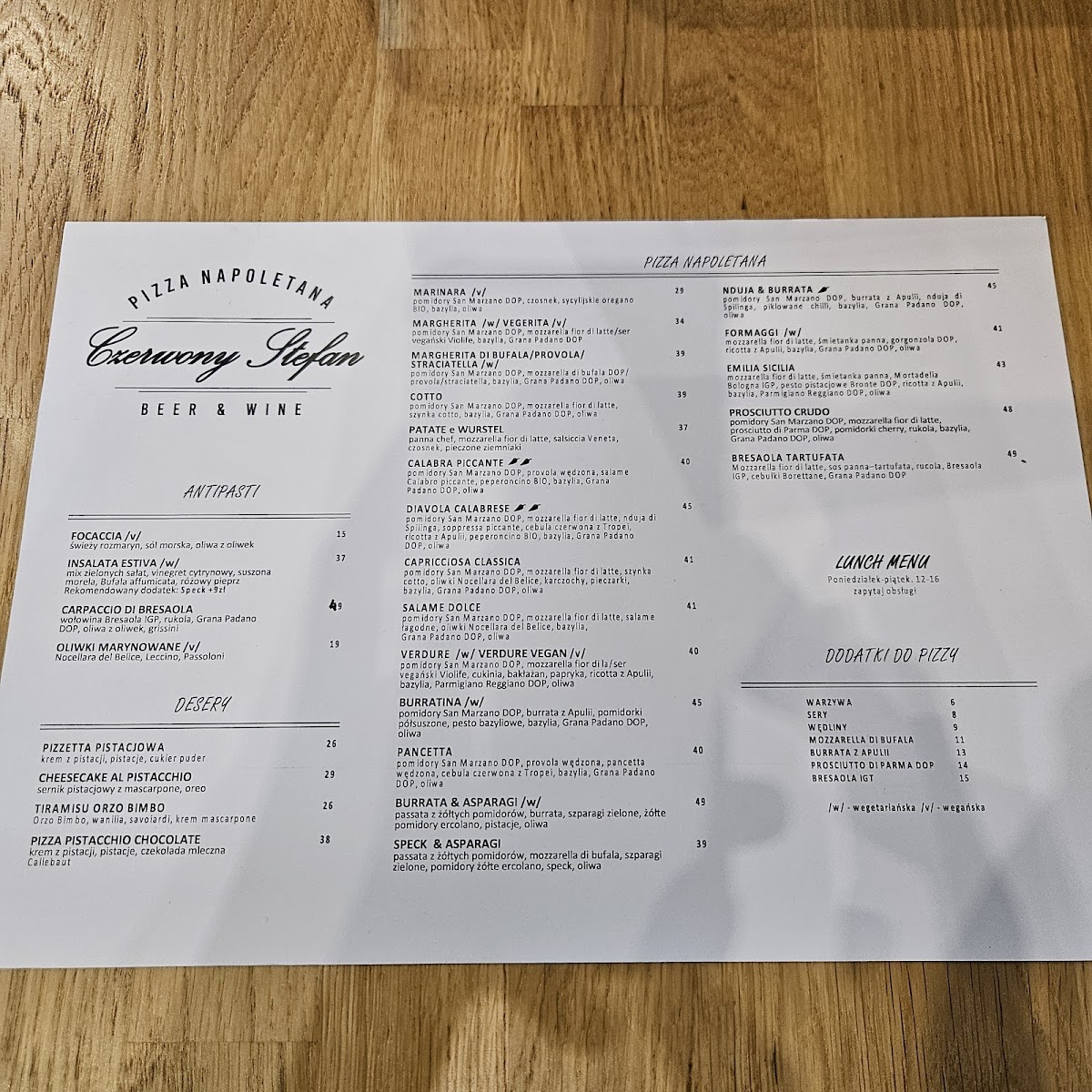 Menu Czerwony Stefan-3